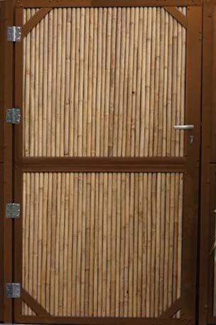 Bamboe tuinpoort | Breedte 90 cm | Hoogte 180 cm | Cortenstaal