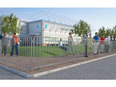 ZND Fixed Leg Barrier | 102" x 40" x 17" | ECO | Post Galvanized