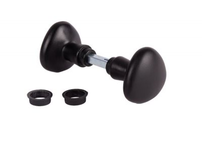 Locinox | Black round knob pair in aluminum