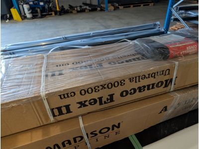 Zweefparasol Monaco Flex | 300 x 300 cm | Grey | Incl. hoes en standaard