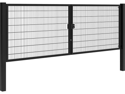 Dubbele tuinpoort | System | Breedte 5000 mm | Hoogte 1600 mm | RAL9005