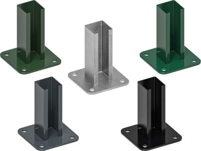 Fence post baseplate | 2-3/8" x 2-3/8" | Short