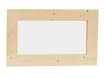 Vuren vast raam met melkglas - onbehandeld