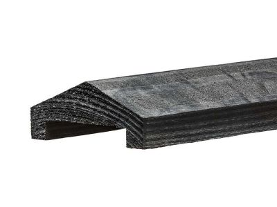 Afdeklat zwart grenen hout | lengte 180 cm