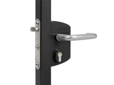 Surface mounted anti-panic gate lock