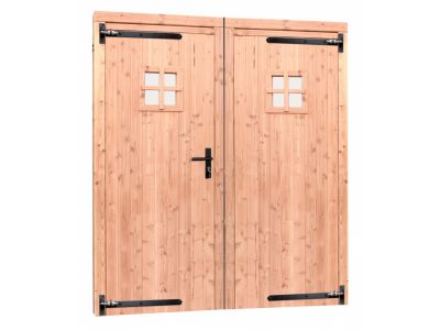 Douglas dubbele deur - enkele ruit - incl. kozijn - onbehandeld