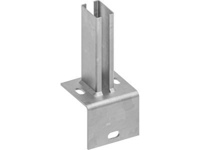 L-foot plate for post 6x4cm galvanized