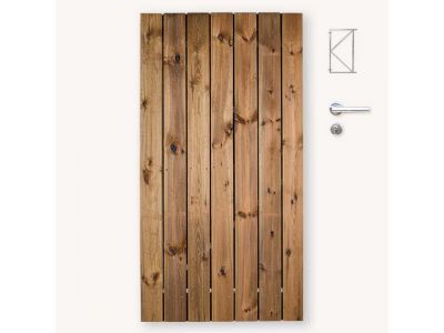 Bruin grenen poort | Hoogte 190 cm | Incl. hang & sluitwerk