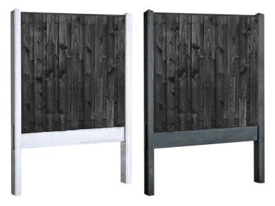 Zwarte grenen hout beton schutting pakket