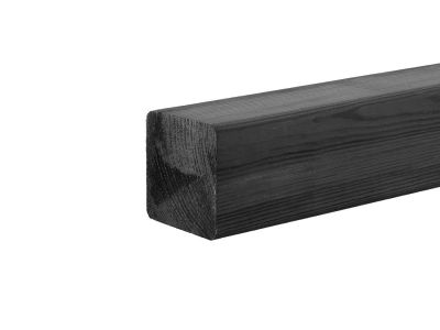 Schuttingpaal grenen hout zwart 8,8 x 8,8 x 270 cm